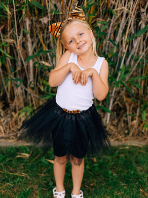 Tiger Costume - Complete Kids Costume Set with Black Tutu, Tail, & Ears - Sydney So Sweet