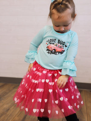 Hot Pink Heart Valentine's Day Tutu Skirt Costume for Toddler, Girls, Women, Plus - Sydney So Sweet