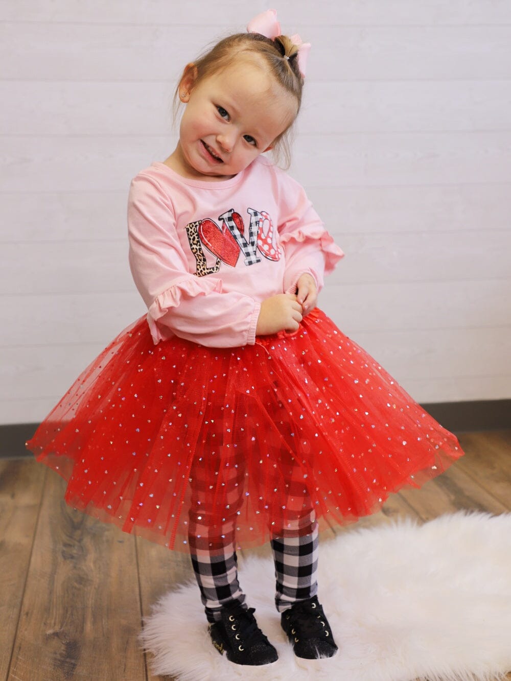 Red Sequin Heart Tutu Skirt Costume for Toddler, Girls, Women, Plus - Sydney So Sweet