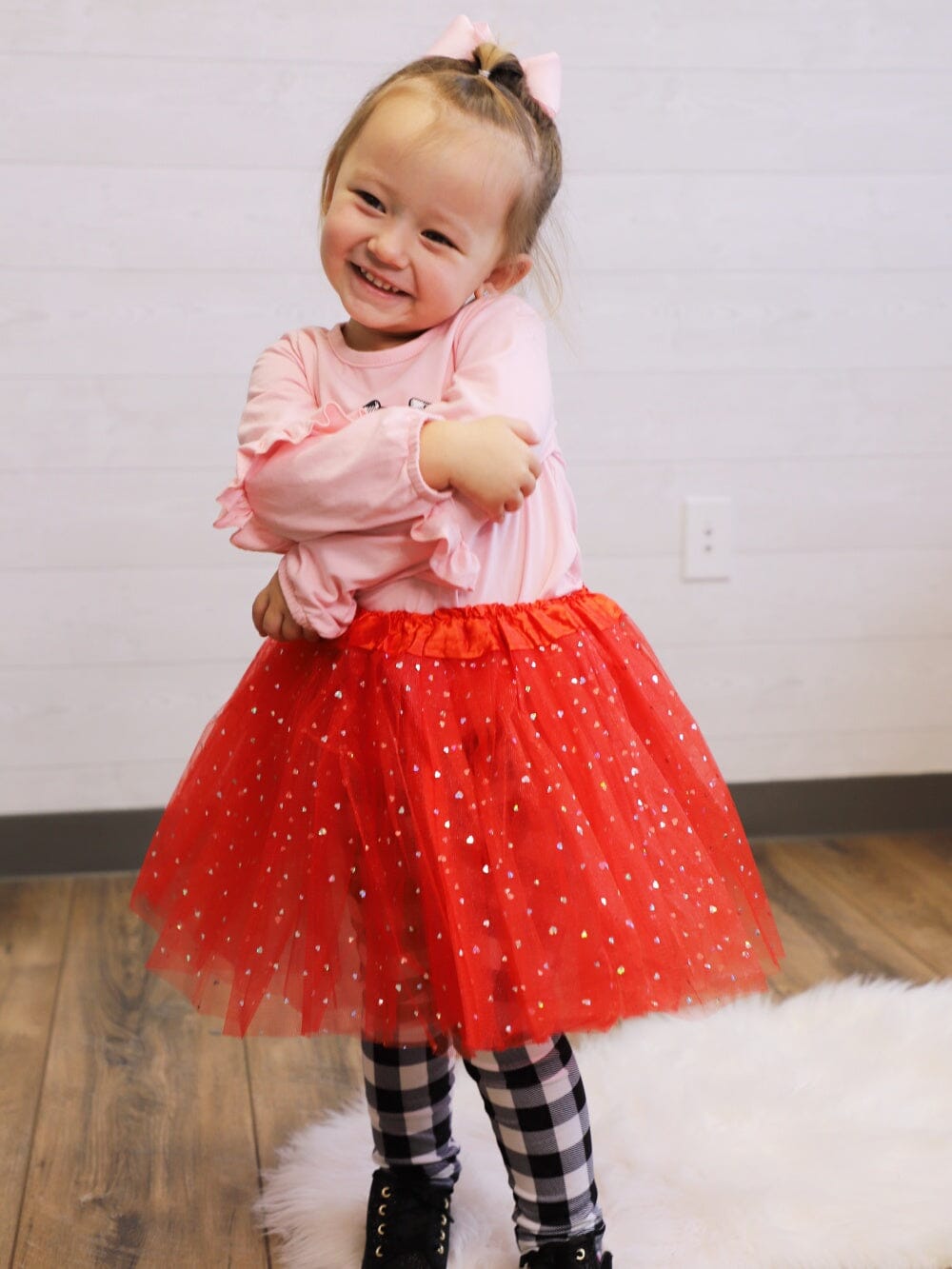 Red Sequin Heart Tutu Skirt Costume for Toddler, Girls, Women, Plus - Sydney So Sweet