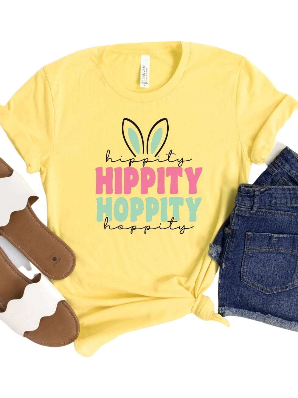 Hippity Hoppity Bunny Adult Short Sleeve T-Shirt for Spring & Easter - Sydney So Sweet