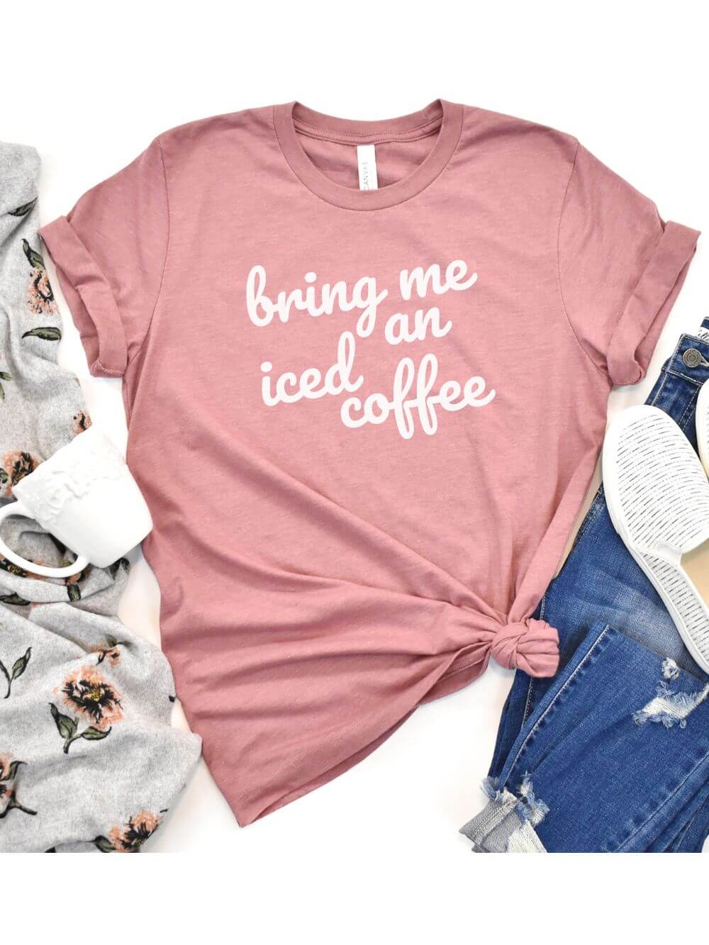 Bring Me an Iced Coffee Mom T-Shirt Short Sleeve Tee