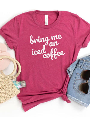Bring Me an Iced Coffee Mom T-Shirt Bella + Canvas Unisex Jersey Short Sleeve Tee - 7 Colors - Sydney So Sweet
