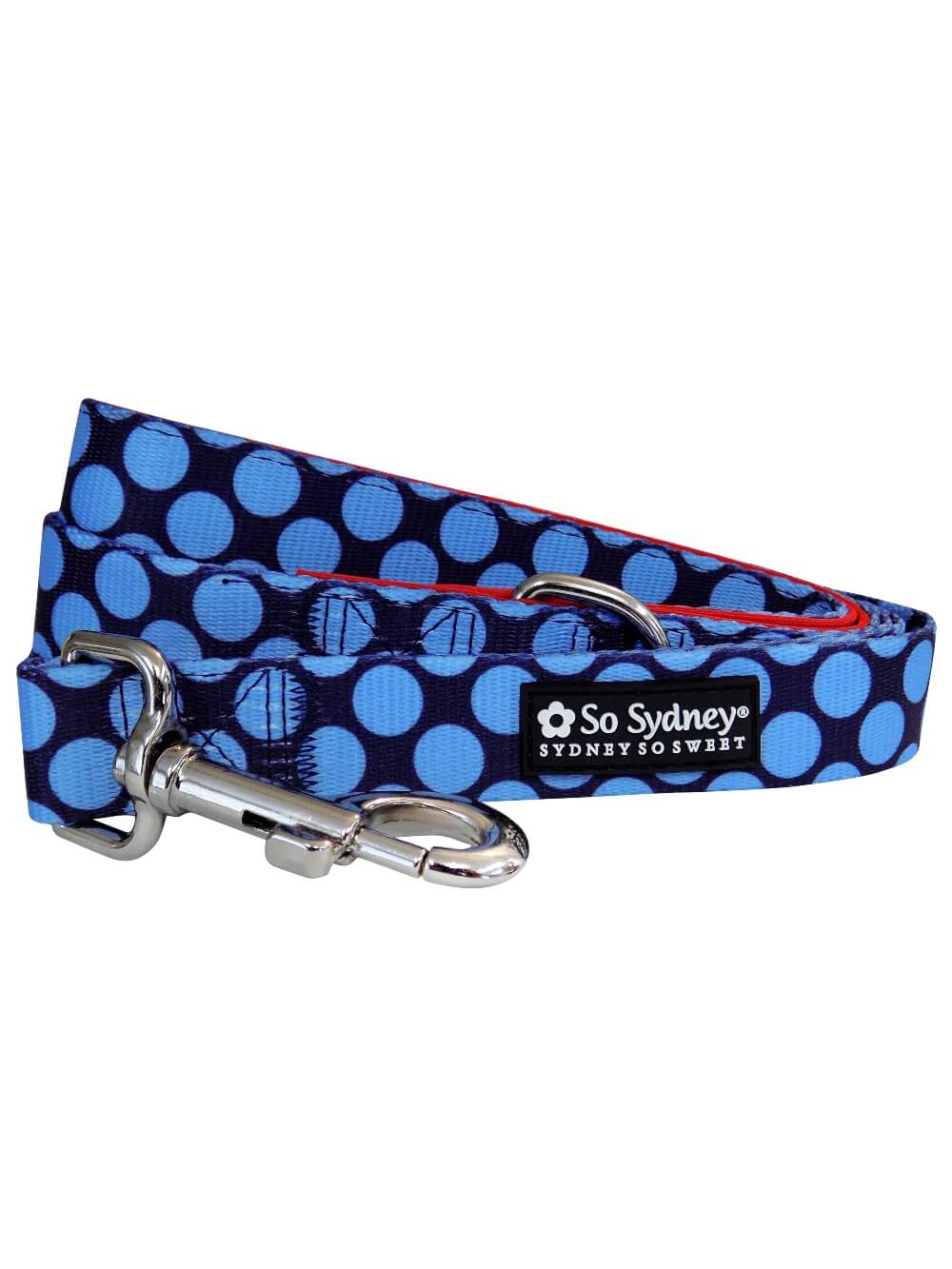 Red &amp; Blue Jumbo Polka Dots Bright &amp; Fun Dog Leash - Sydney So Sweet