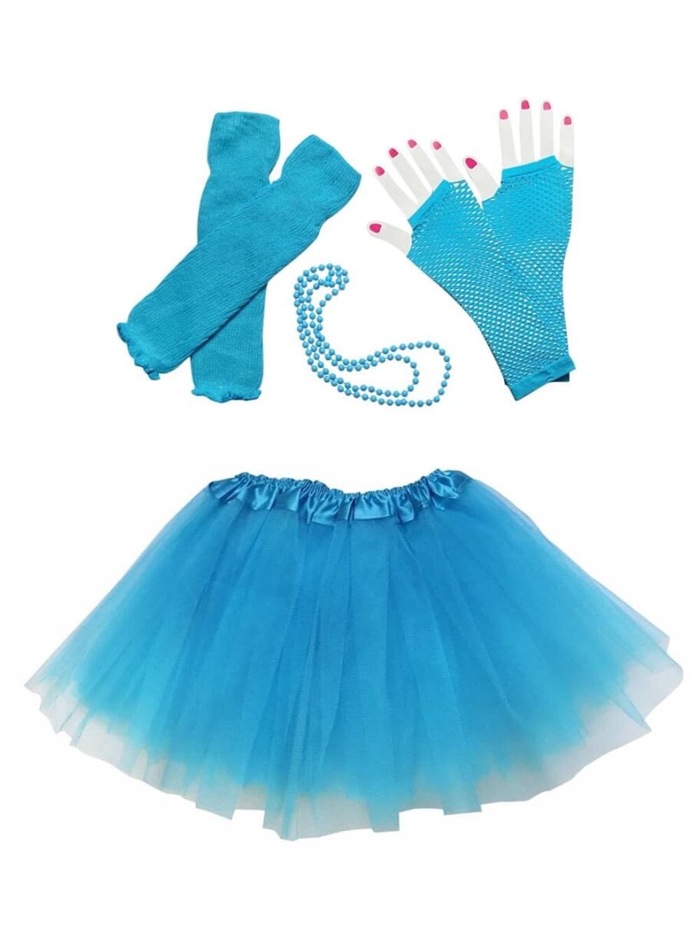 Neon Blue 80's Costume Tutu & Accessories for Kids - Sydney So Sweet