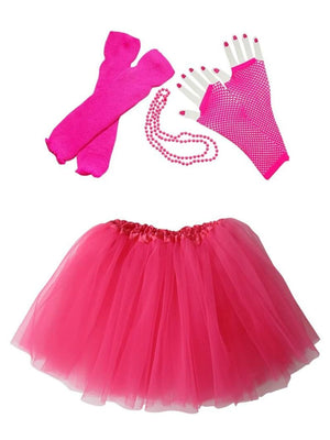 Neon Hot Pink 80's Costume Tutu & Accessories for Kids - Sydney So Sweet