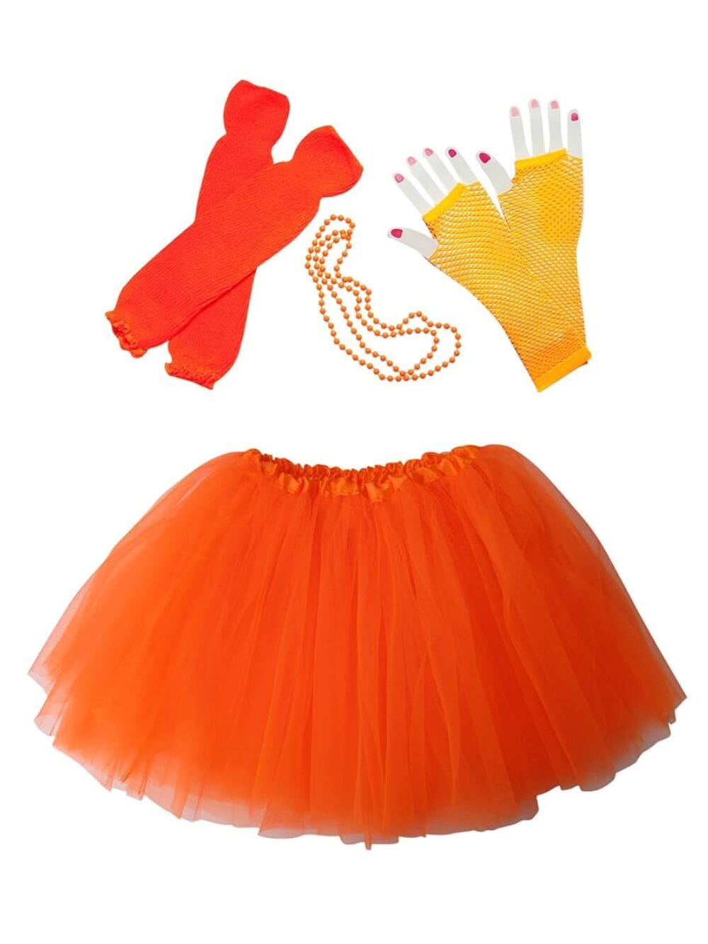 Neon Orange 80's Costume Tutu & Accessories for Kids - Sydney So Sweet