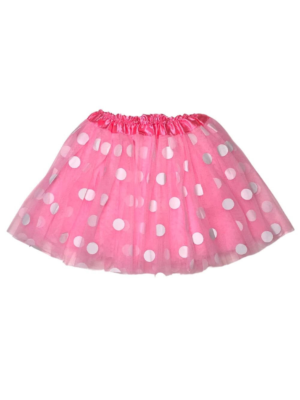 Pink and White Polka Dot Tutu Skirt Costume for Girls, Women, Plus