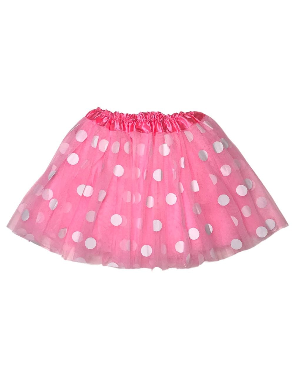 Pink & White Polka Dot Tutu Skirt – 3 Layer Tulle Skirt for Kids & Adults – Costume, Dance, Dress-Up - Sydney So Sweet
