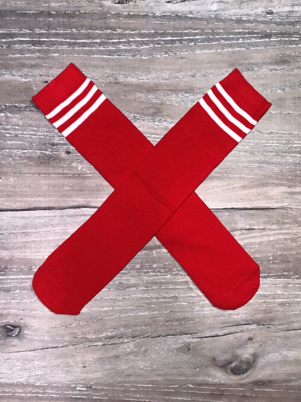 Red & White Stripe Girls Knee High Socks - Sydney So Sweet