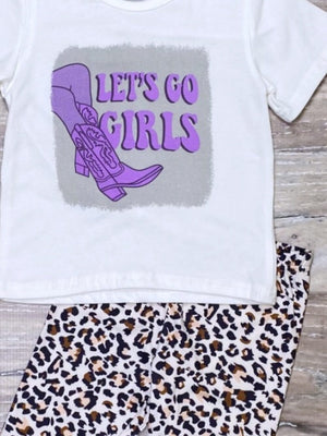Let's Go Girls Purple Cowgirl Cheetah Girls Biker Shorts Outfit - Sydney So Sweet