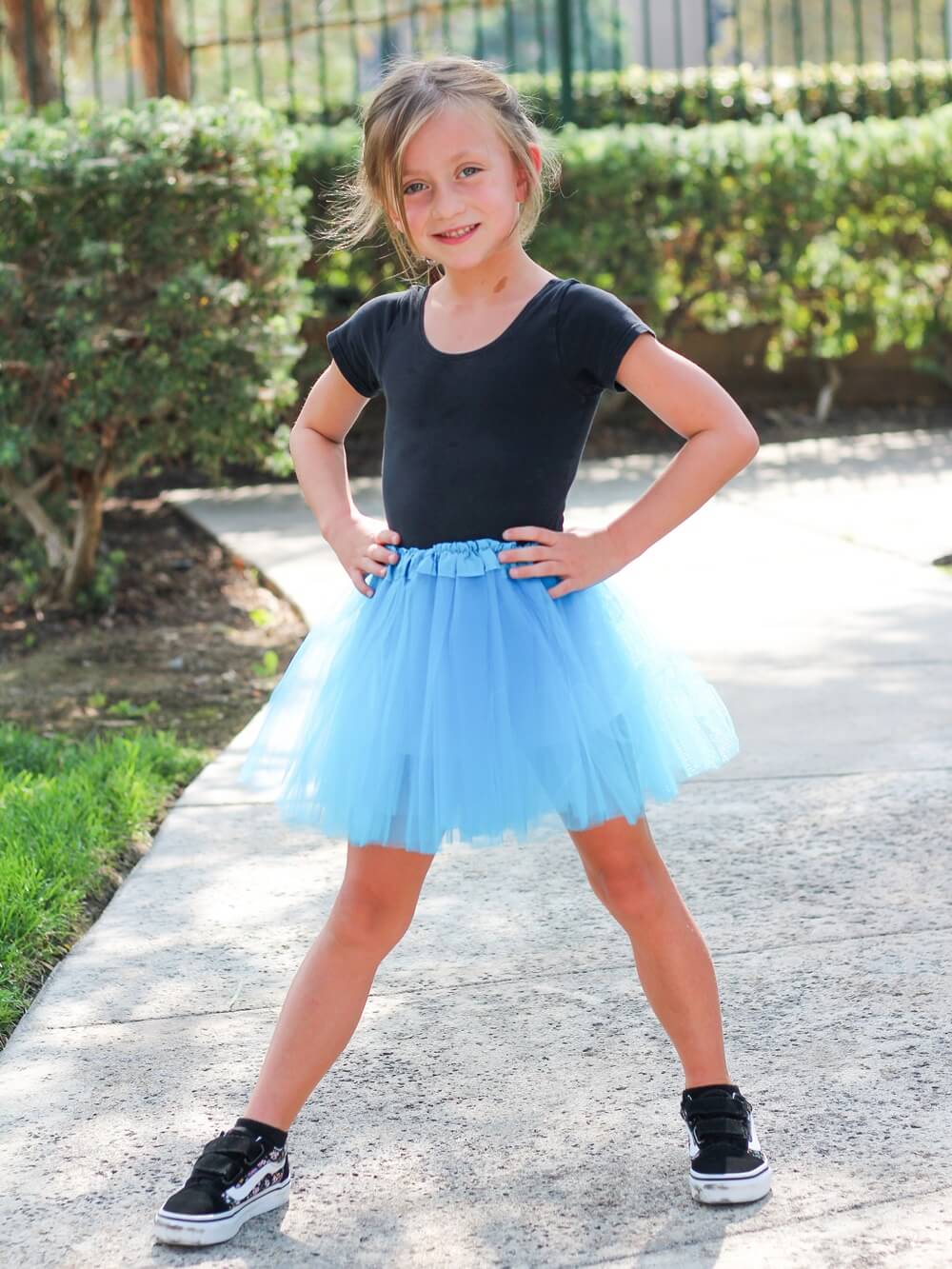 Light Blue Tutu Skirt - Kids Size 3-Layer Tulle Basic Ballet Dance Costume Tutus for Girls - Sydney So Sweet