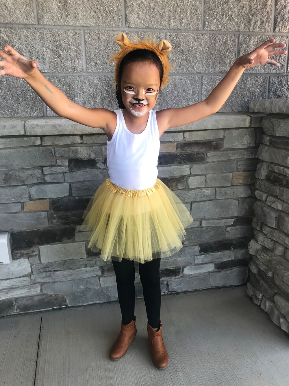 Girls Gold Lion Tutu Skirt Costume - Complete Kids Costume with Tutu, Tail, & Ears - Sydney So Sweet