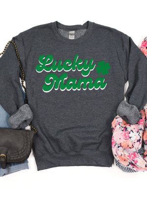 Lucky Mama Mom Heavy Blend Crewneck St. Patrick's Day Sweatshirt - Sydney So Sweet