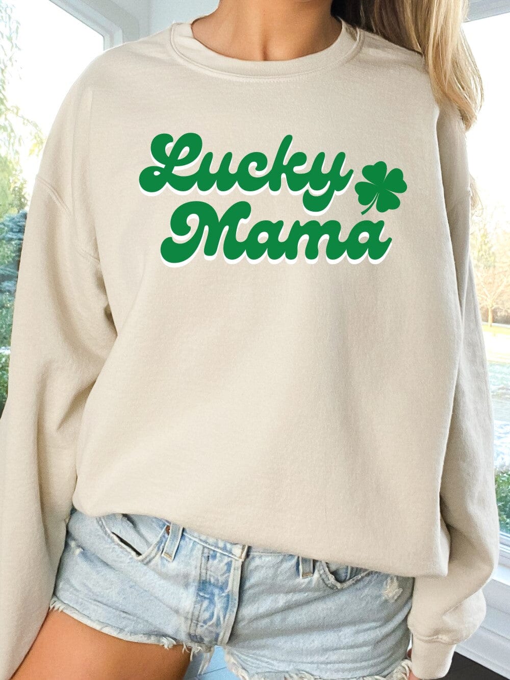 Lucky Mama Mom Heavy Blend Crewneck St. Patrick's Day Sweatshirt - Sydney So Sweet