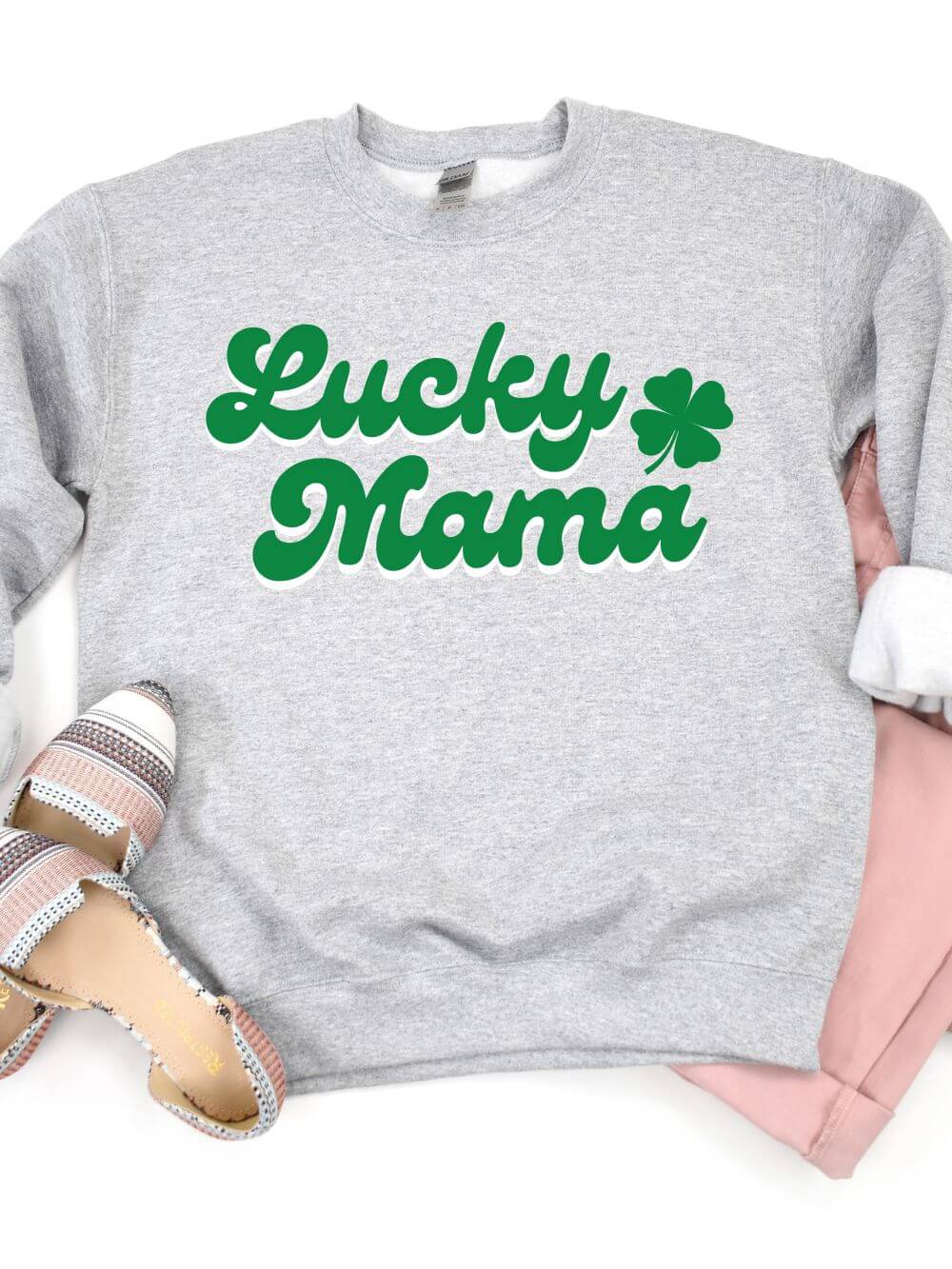 Lucky Mama Mom Heavy Blend Crewneck St. Patrick&#39;s Day Sweatshirt - Sydney So Sweet