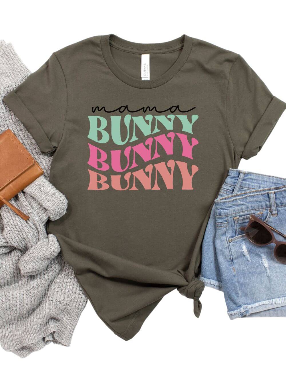 Mama Bunny Adult Short Sleeve T-Shirt for Spring & Easter - Sydney So Sweet