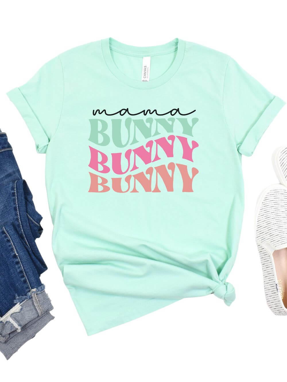 Mama Bunny Adult Short Sleeve T-Shirt for Spring &amp; Easter - Sydney So Sweet