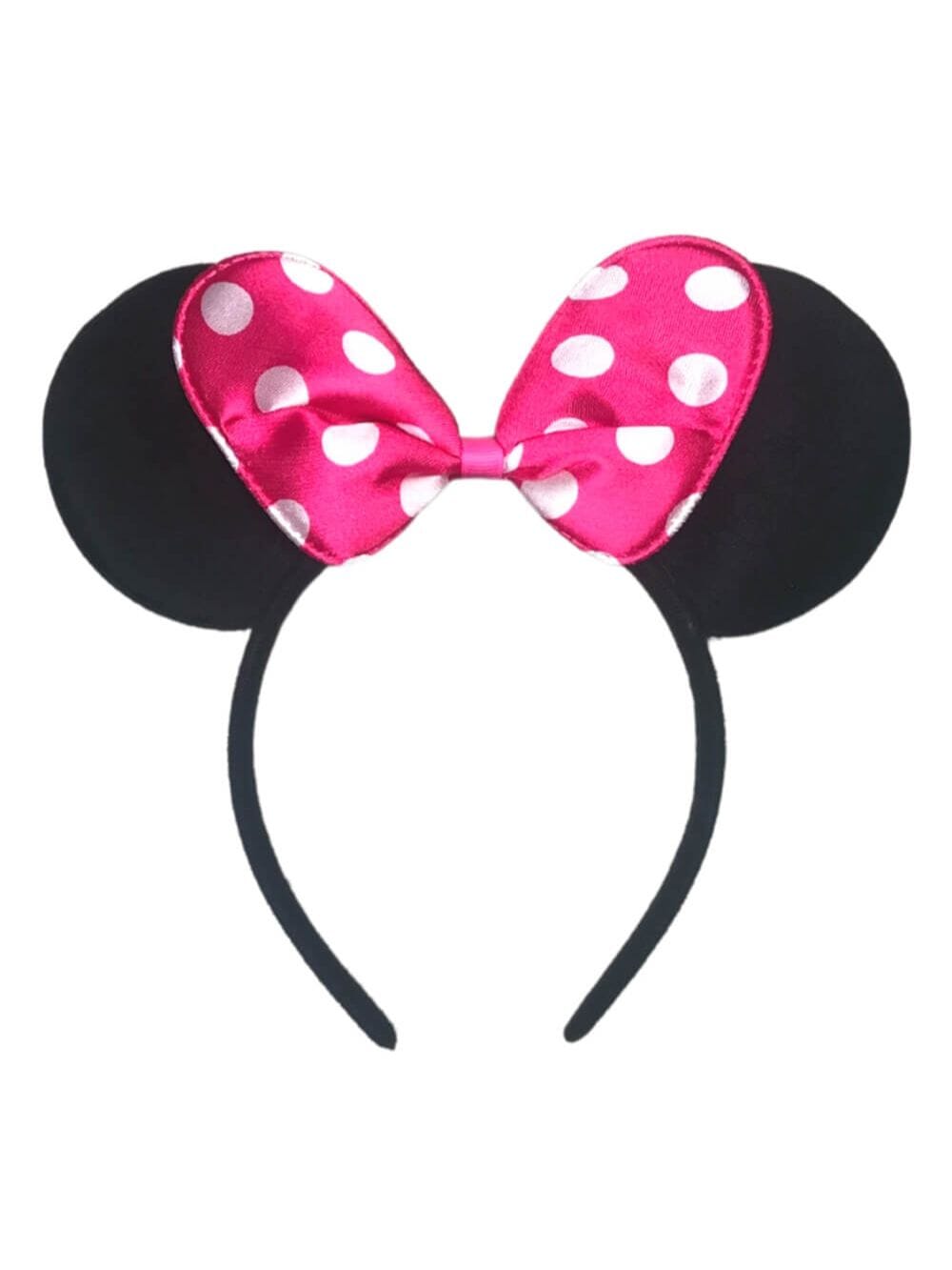 Hot Pink Polka Dot Mouse Girls Headband Ears, Kid or Adult Costume Accessories - Sydney So Sweet