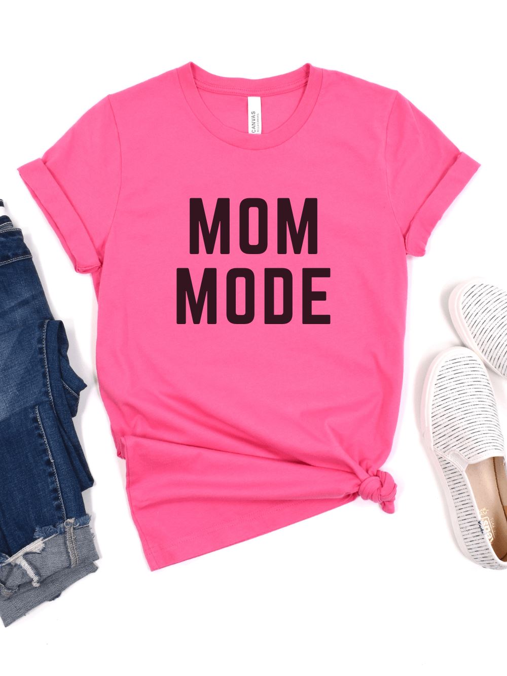 Mom Mode Black T-Shirt Bella + Canvas Unisex Jersey Short Sleeve Tee - Many Colors - Sydney So Sweet
