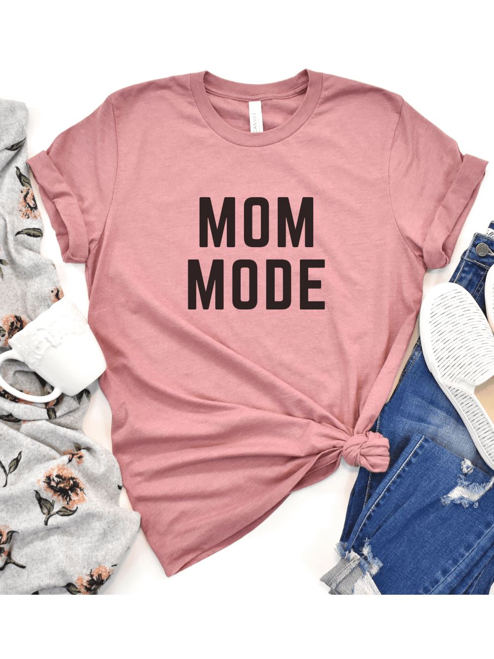 Mom Mode Black T-Shirt Bella + Canvas Unisex Jersey Short Sleeve Tee - Many Colors - Sydney So Sweet