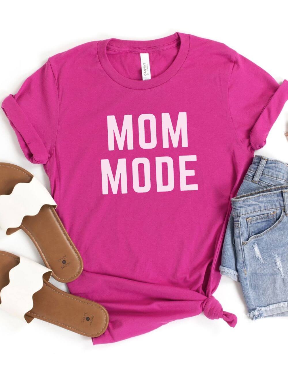 Mom Mode White T-Shirt Bella + Canvas Unisex Jersey Short Sleeve Tee - Many Colors - Sydney So Sweet