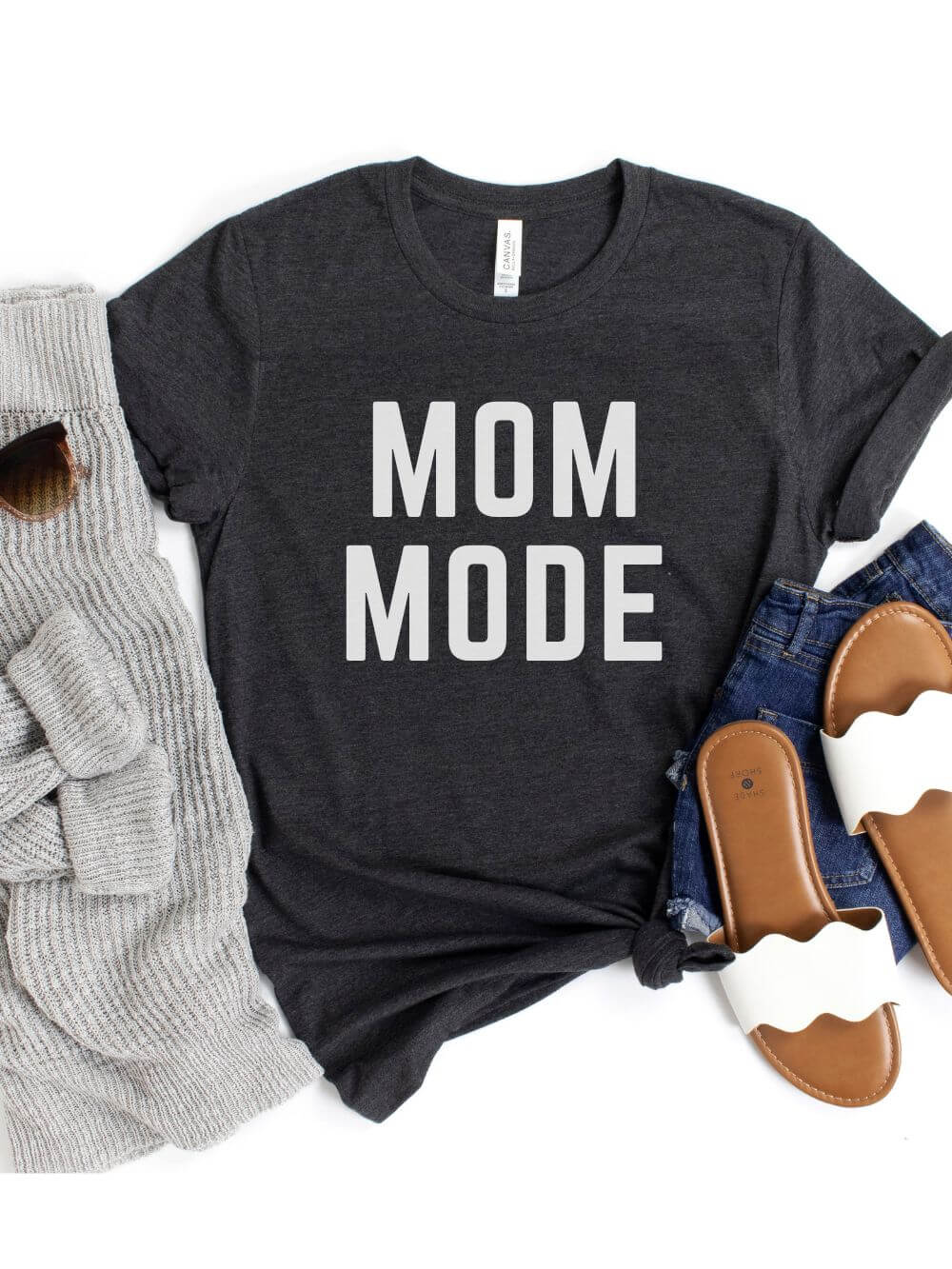 Mom Mode White T-Shirt Bella + Canvas Unisex Jersey Short Sleeve Tee - Many Colors - Sydney So Sweet