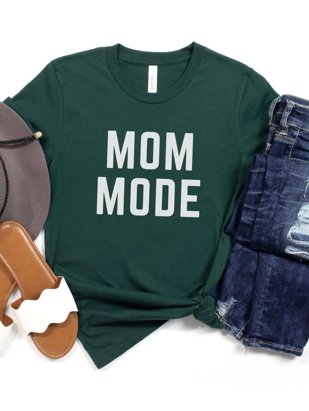 Mom Mode White T-Shirt Bella + Canvas Unisex Jersey Short Sleeve Tee - Many Colors - Sydney So Sweet