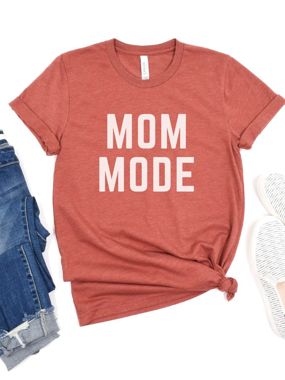 Mom Mode White T-Shirt Bella + Canvas Unisex Jersey Short Sleeve Tee - Many Colors - Sydney So Sweet