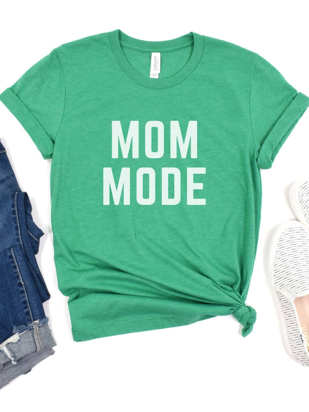 Mom Mode White T-Shirt Bella + Canvas Unisex Jersey Short Sleeve Tee - Many Colors - Sydney So Sweet
