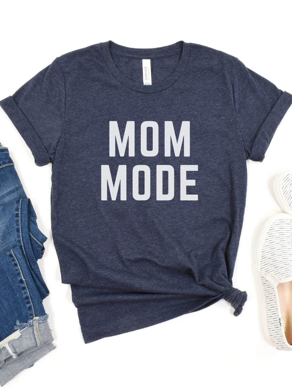 Mom Mode White T-Shirt Bella + Canvas Unisex Jersey Short Sleeve Tee - Many Colors - Sydney So Sweet