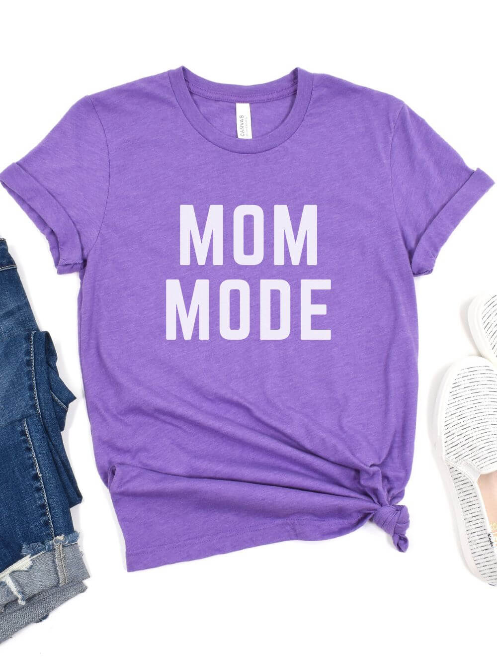 Mom Mode White T-Shirt Bella + Canvas Unisex Jersey Short Sleeve Tee - Many Colors - Sydney So Sweet