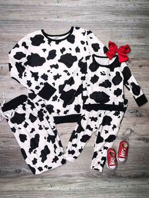 Mommy and Me Matching - Cow Print Lounge Set - Sydney So Sweet