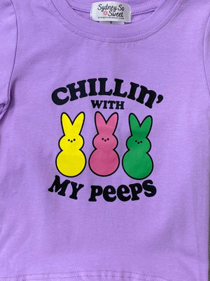 Mommy and Me - Chillin' With My Peeps Pink & Purple Easter Matching Tops - Sydney So Sweet