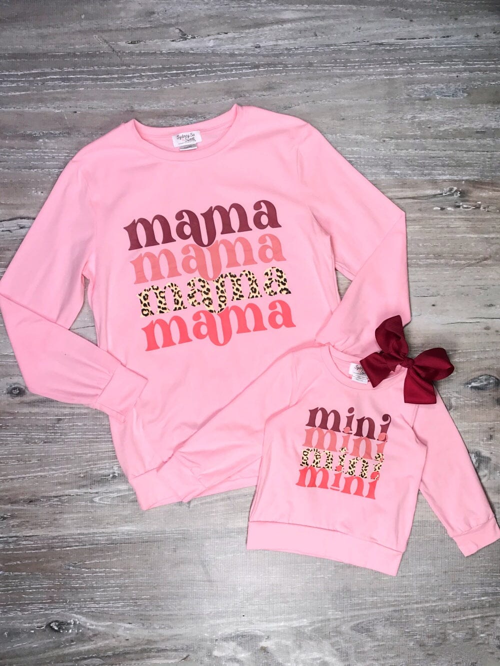 Mommy and Me - Mama &amp; Mini Pink Cheetah Matching Tops - Sydney So Sweet