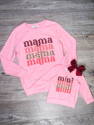 Mommy and Me - Mama & Mini Pink Cheetah Matching Tops - Sydney So Sweet
