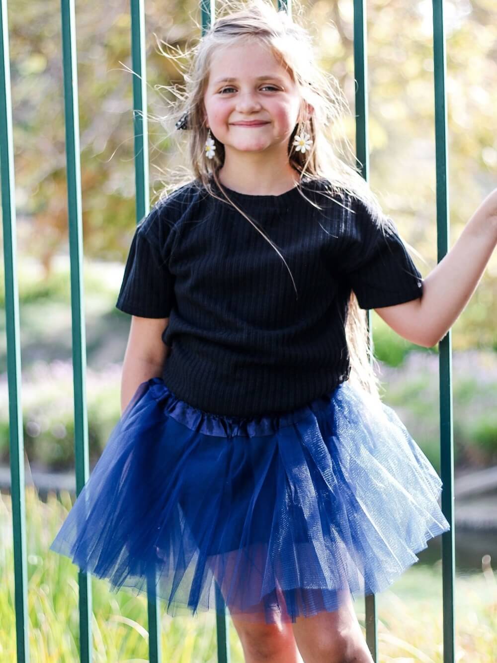Navy Blue Tutu Skirt for Girls – 3-Layer Tulle Ballet, Dance, and Dress-Up Costume Skirt - Sydney So Sweet