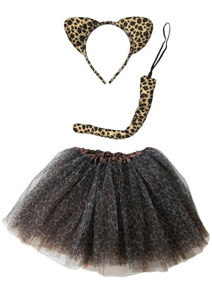 Girls Cheetah Costume or Leopard Costume - Complete Kids Costume Set with Tutu, Tail, & Ears - Sydney So Sweet