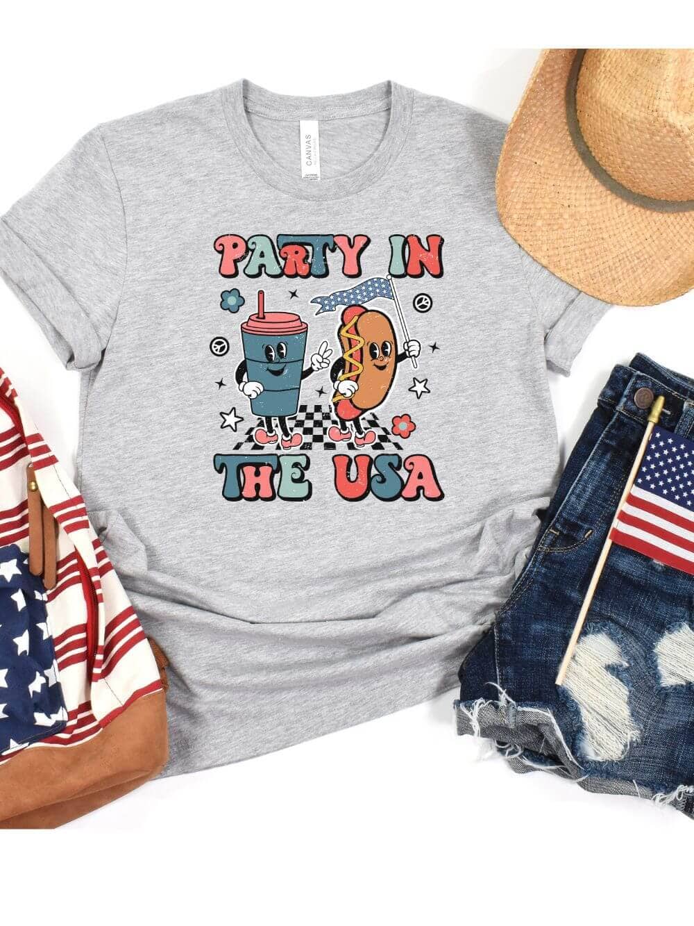 Party in the USA Patriotic 4th of July Summer T-Shirt - Sydney So Sweet