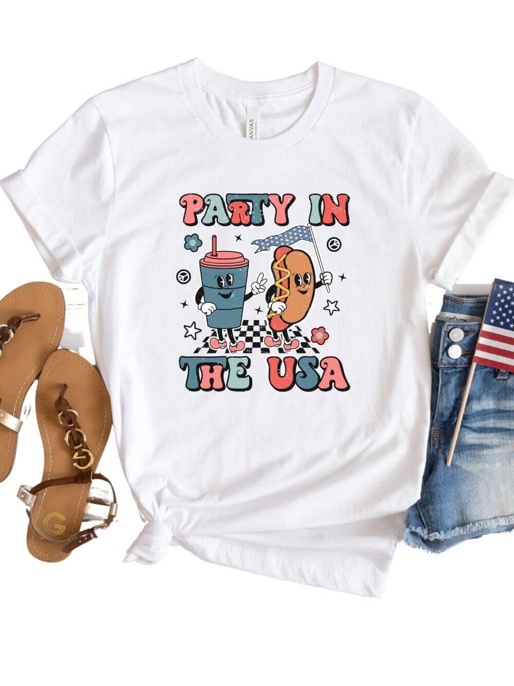 Party in the USA Patriotic 4th of July Summer T-Shirt - Sydney So Sweet