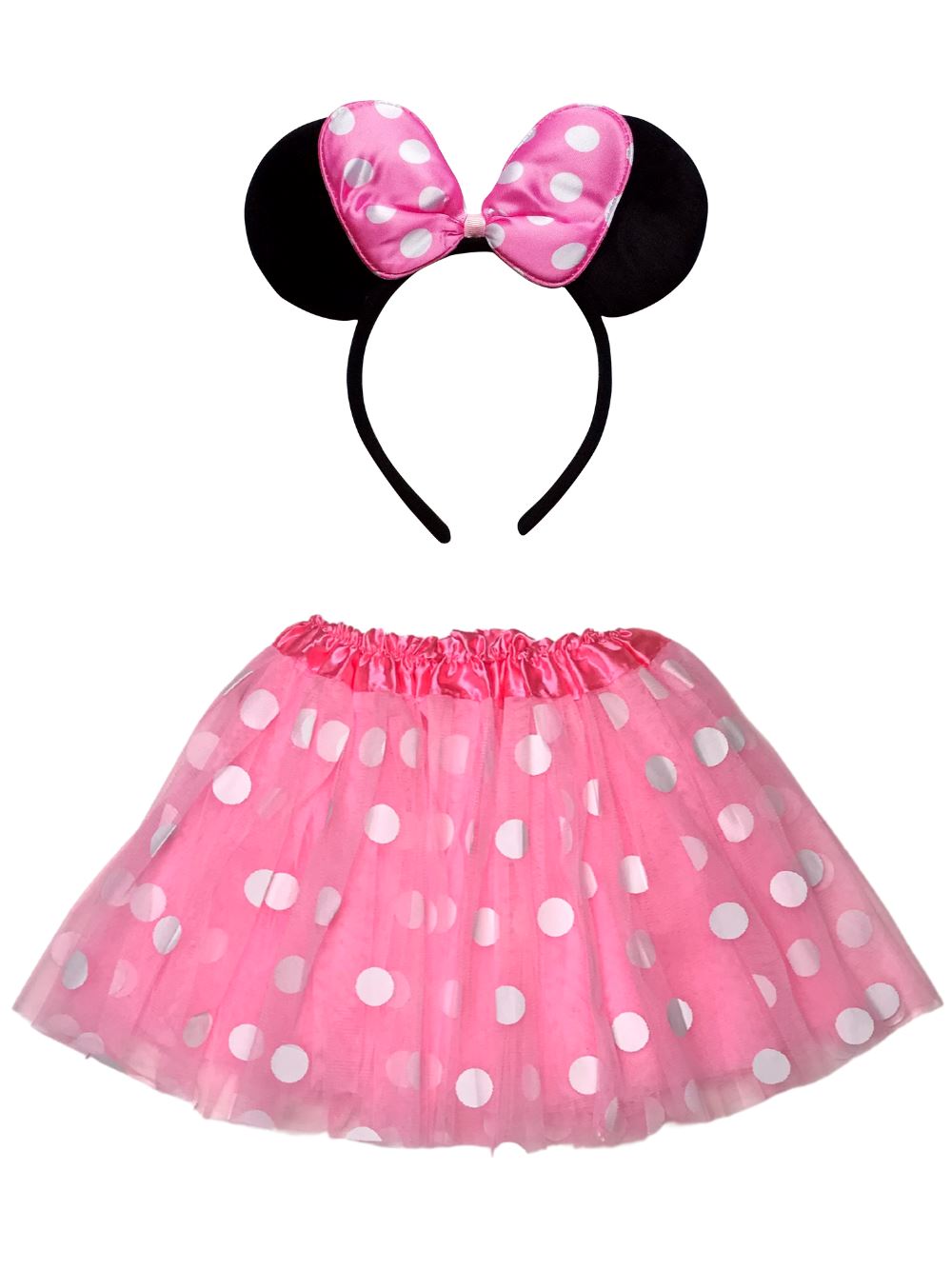Minnie Mouse Costume - Girls Light Pink Polka Dot Mouse Tutu Kids Costume Set - Sydney So Sweet