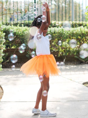 Neon Orange Fairy Costume Pixie Tutu Skirt for Kids, Adults, Plus - Sydney So Sweet