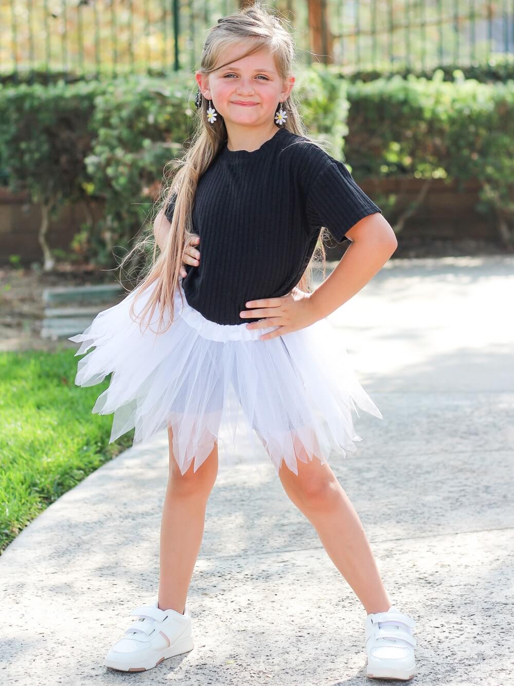 White Fairy Costume Pixie Tutu Skirt for Kids, Adults, Plus - Sydney So Sweet