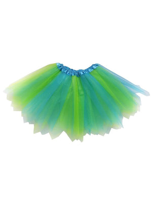 Turquoise Blue & Lime Fairy Costume Pixie Tutu Skirt for Kids, Adults, Plus - Sydney So Sweet