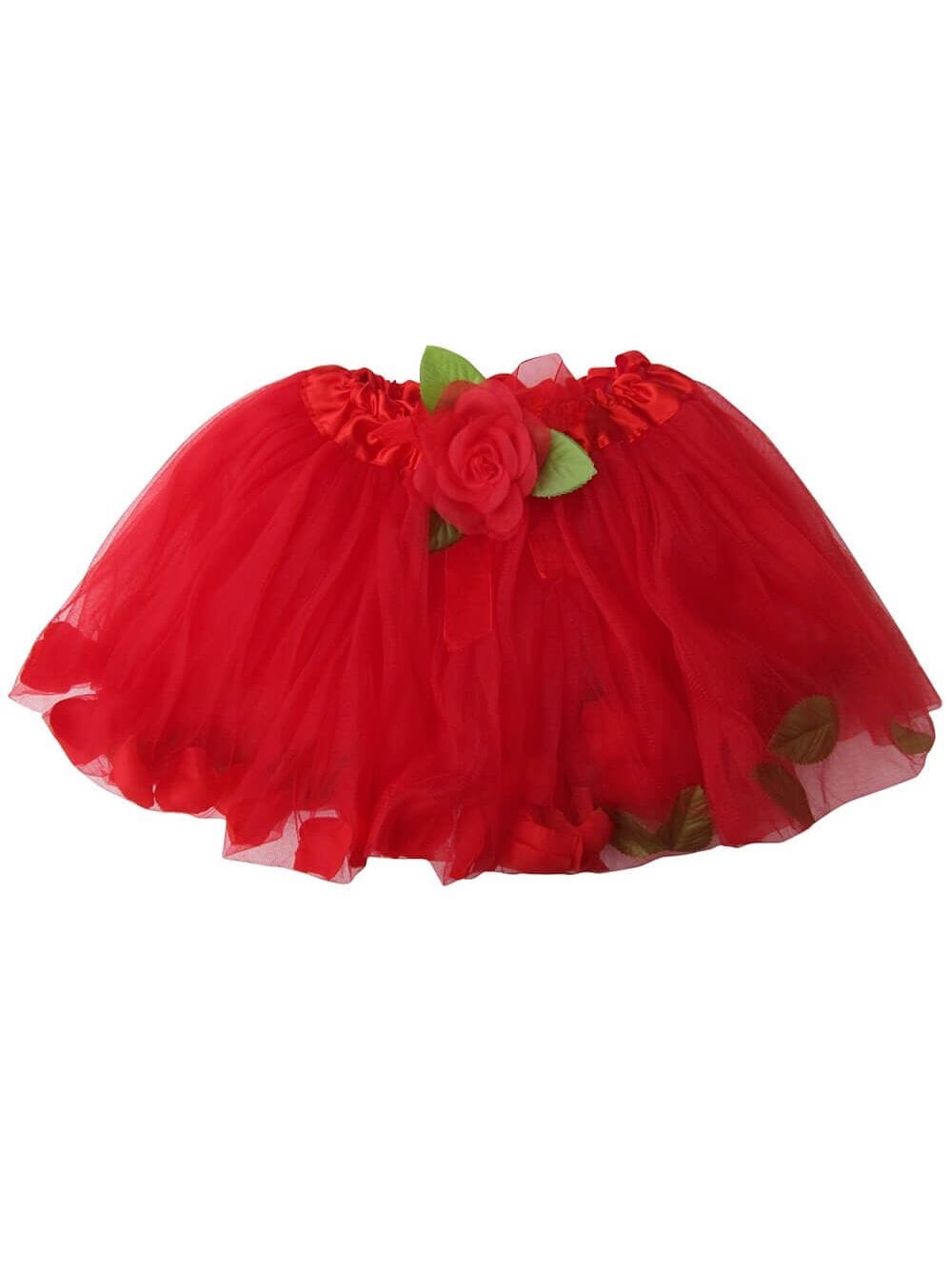 Red Posh Petal Girls Tutu Skirt - Kids Size 3-Layer Tulle Basic Ballet Dance Costume Tutus - Sydney So Sweet