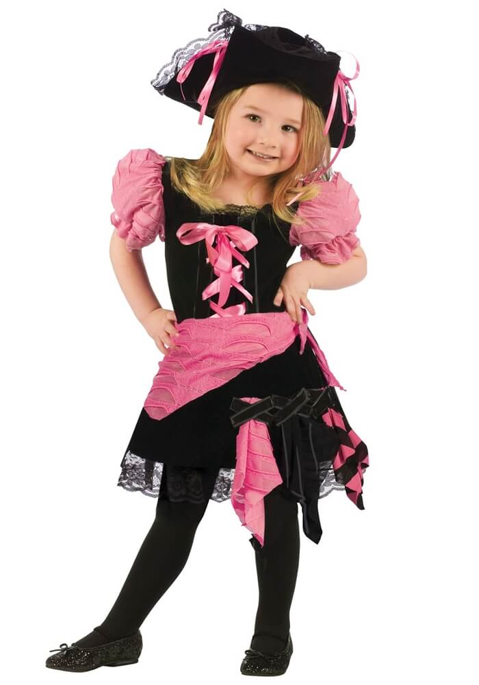 Pirate Costume, Cute Pink Deluxe Halloween Dress Up For Toddler, Girls - Sydney So Sweet