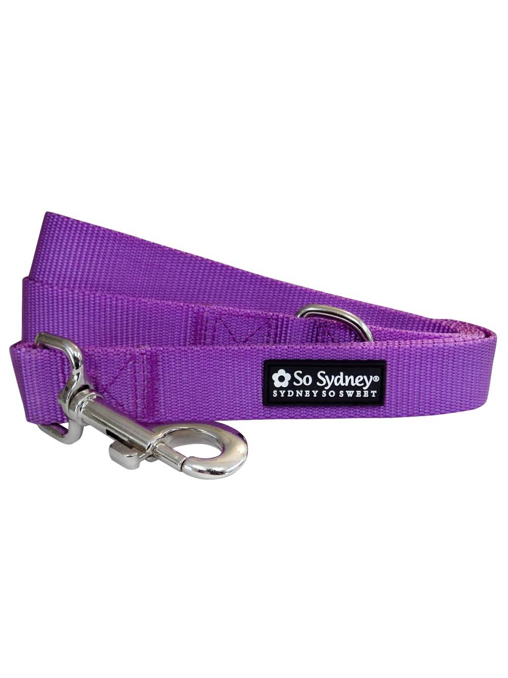 Purple 5&#39; Fashion Basic Nylon Dog Leash for Small, Medium, or Large Dogs - Sydney So Sweet