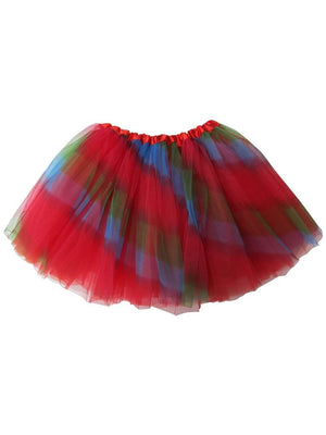 Rainbow Red Tutu Skirt - Kids Size 3-Layer Tulle Basic Ballet Dance Costume Tutus for Girls - Sydney So Sweet