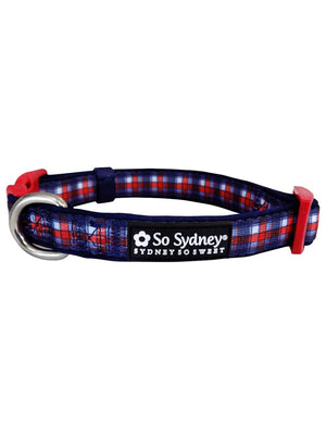 Red White & Blue Patriotic Plaid Dog Collar - Sydney So Sweet