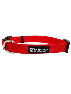 Red Basic Nylon Dog Collar for Small, Medium, or Large Dogs - Sydney So Sweet